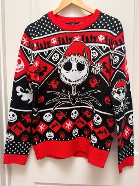 Disney Nightmare Before Christmas Jack Skellington Ugly Christmas Sweater Size M